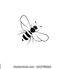 honey bee logo template inspiration, vector design