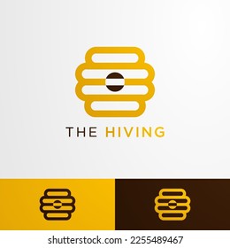 Honey bee logo template, modern and clean style suitable for company, vector eps format