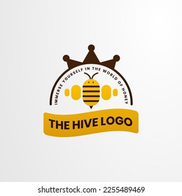 Honey bee logo template, modern and clean style suitable for company, vector eps format