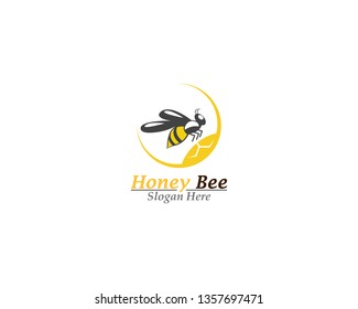 Honey bee logo template vector icon