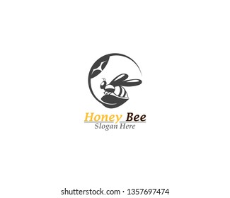 Honey bee logo template vector icon