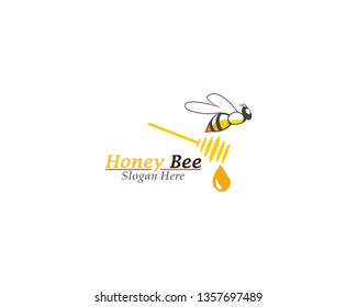 Honey bee logo template vector icon
