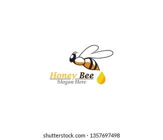 Honey bee logo template vector icon
