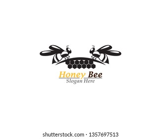 Honey bee logo template vector icon