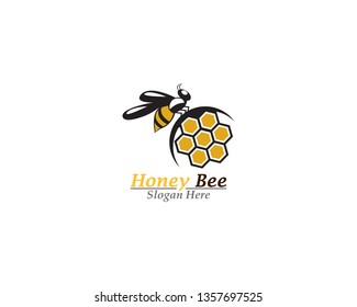 Honey bee logo template vector icon