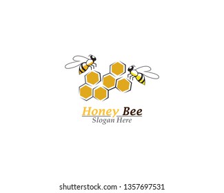 Honey bee logo template vector icon