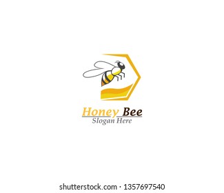 Honey bee logo template vector icon