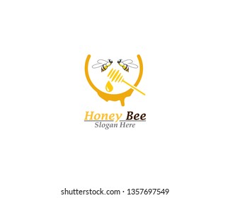 Honey bee logo template vector icon