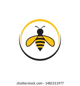 honey Bee Logo Template vector icon illustration design
