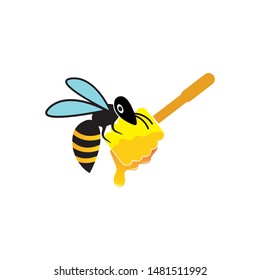 honey Bee Logo Template vector icon illustration design
