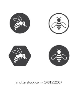 honey Bee Logo Template vector icon illustration design