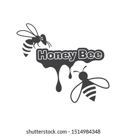 honey Bee Logo Template vector icon illustration design