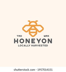 honey bee logo template vector