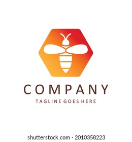 Honey Bee Logo Template. Vector animal logo