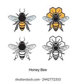 Honey bee logo, bee logo vector logo