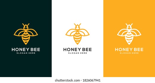 honey bee logo vector animal design