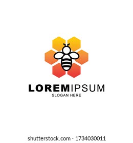honey bee logo vector for company