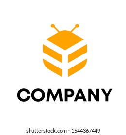 honey bee logo vector design template sign