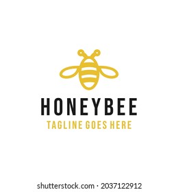 Honey Bee Logo vector design. beekeeping symbol icon graphic. premium emblem for Company and business