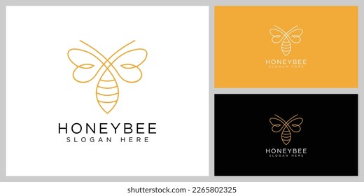 honey bee logo vector design template