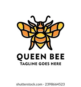 Honey Bee Logo Vector Design illustration Emblem