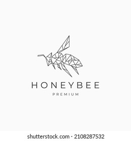 Honey bee logo vector icon design template