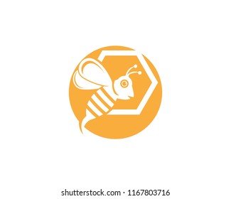 Honey bee logo vector illustration