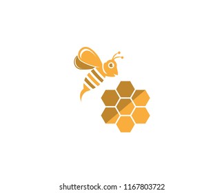 Honey bee logo vector illustration