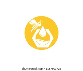 Honey bee logo vector illustration