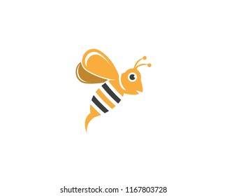 Honey bee logo vector illustration