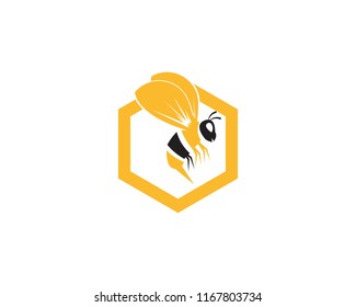 Honey bee logo vector illustration