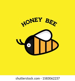Honey Bee Logo Vector Illustration