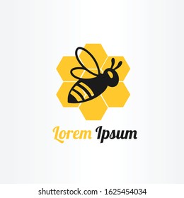 honey bee logo vector illustration. honey bee icon.