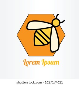 honey bee logo vector illustration. honey bee symbol icon.
