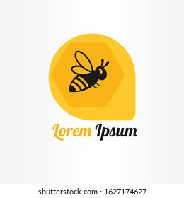 honey bee logo vector illustration. honey bee symbol icon.