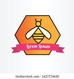 honey bee logo vector illustration. honey bee symbol icon.