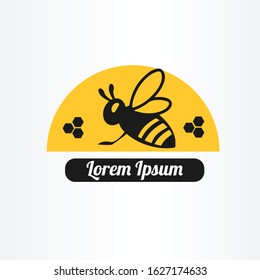 honey bee logo vector illustration. honey bee symbol icon.