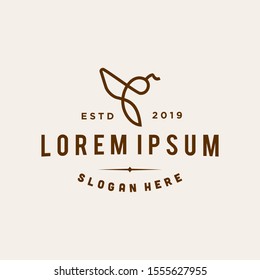 honey bee logo vector line outline icon in trendy hipster vintage classic style illustration