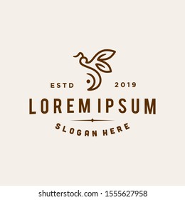 honey bee logo vector line outline icon in trendy hipster vintage classic style illustration