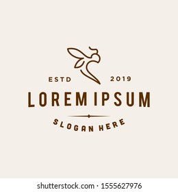 honey bee logo vector line outline icon in trendy hipster vintage classic style illustration