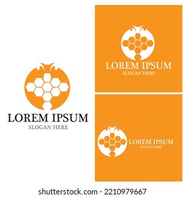 Honey bee logo vector template illustration