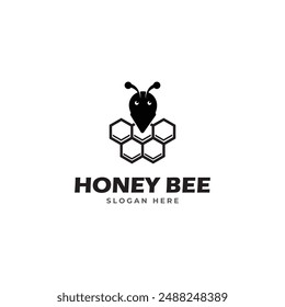 honey bee logo vector template