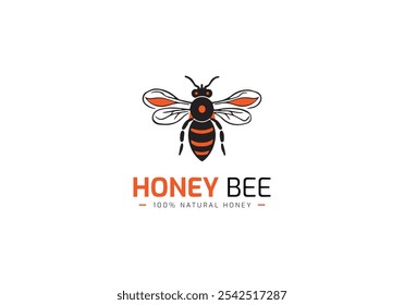 Honey bee logo vector, versatile logo of Honey company, minimal honey bee business logo icon