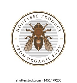 Honey Bee Logo Vintage Label Product Stock Vector (Royalty Free ...