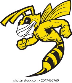 Honey Bee Mascot For Logo In Yellow And Black Color