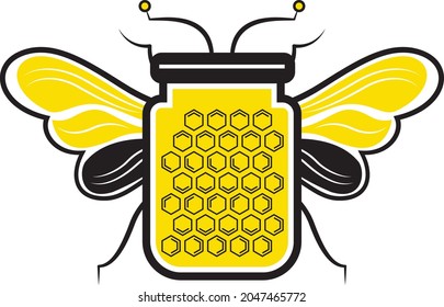 Honey Bee Mascot For Logo In Yellow And Black Color