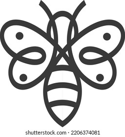  Honey Bee Monochromatic Vector Design