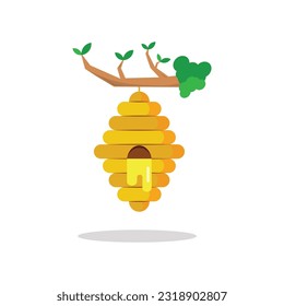 Honey Bee Nest Icon Vector Design.