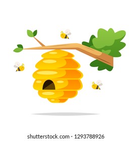 Honey Bee Nest Vector Isolated Illustration Stock Vector (Royalty Free ...