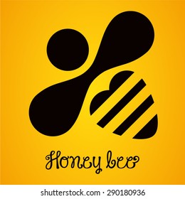 Honey Bee on Gold Background 